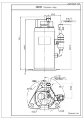Boyard JVSB150Z24 1A — 24VDC Rotary Refrigeration Compressor, R134a, 15 cc/rev, 2,100 W Cooling Capacity